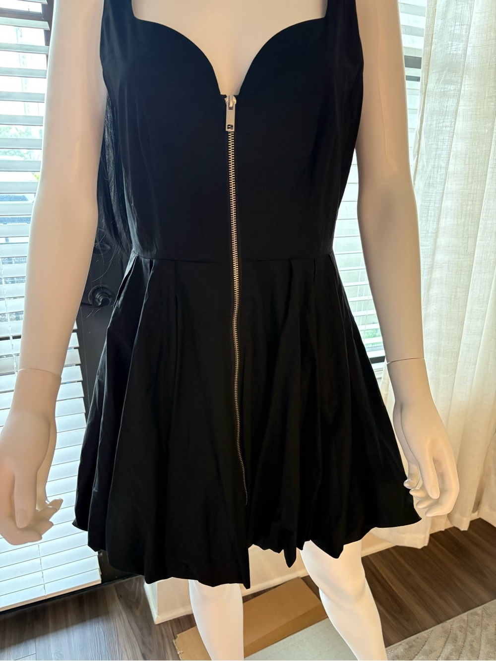 Steve Madden Black Zip Front Mini Dress - Picture 5 of 11